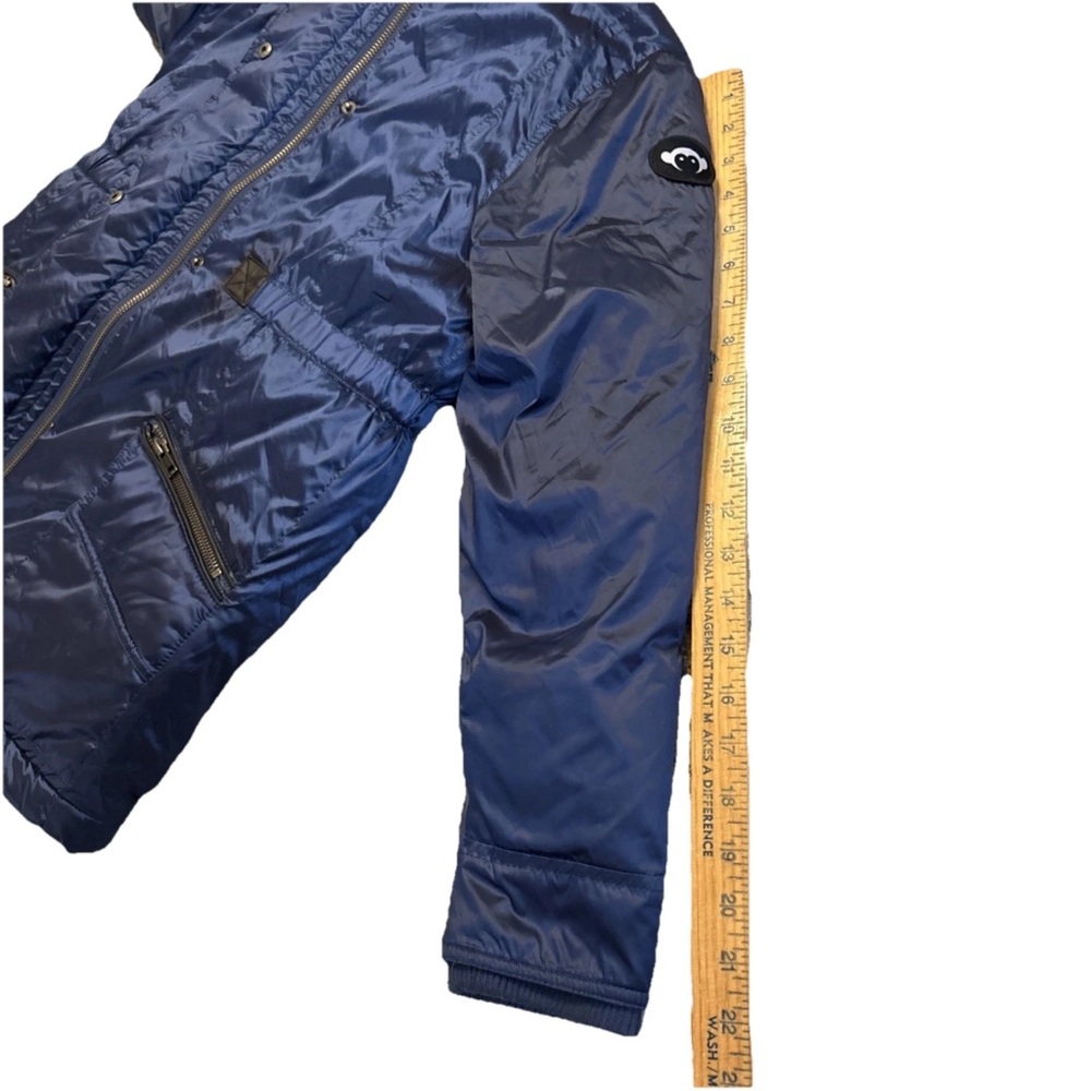 Appaman Girls Blue Shiny Middie Puffer Coat  W/colorful Faux Fur Hood Size 12 - Picture 10 of 17